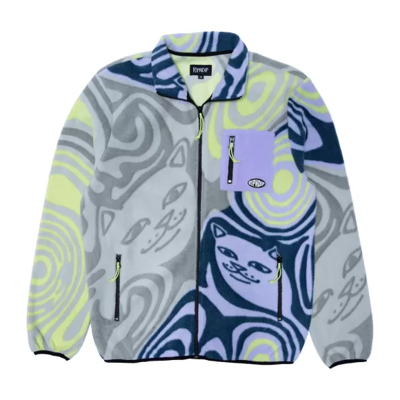 Ripndip Jackets | Hypnotic Polar Fleece Jacket Grey/Lavender/Neon