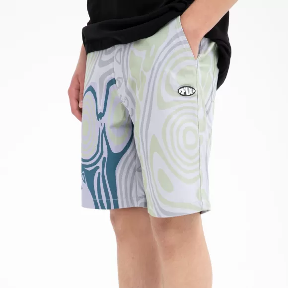 Ripndip Shorts | Hypnotic Twill Shorts Grey/Lavender/Neon