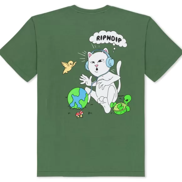 Ripndip Shorts Sleeve Tees | I Like Turtles Tee Olive