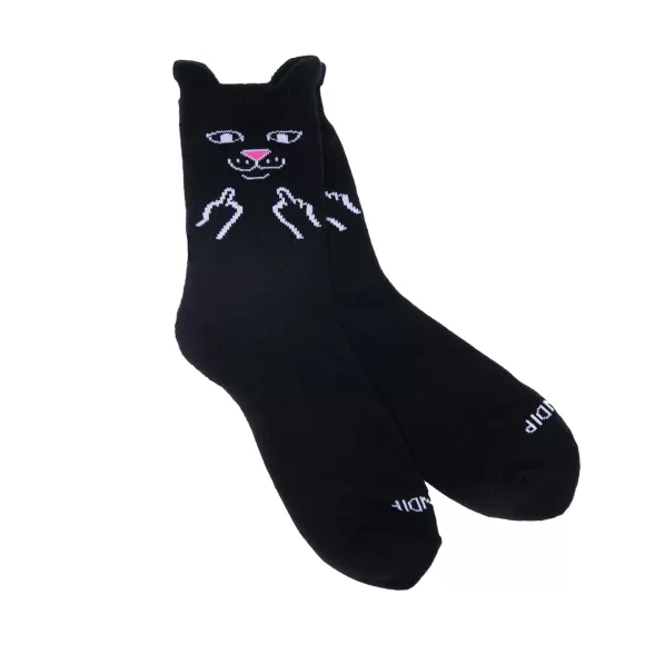 Ripndip Shop All Socks | Jerm Face Mid Socks Black