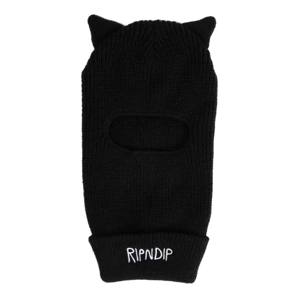 Ripndip Beanies | Jermal Ears Ribbed Balaclava Black