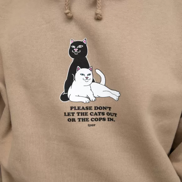 Ripndip Hoodies / Crewnecks | Keep The Cats In Hoodie Sandstone