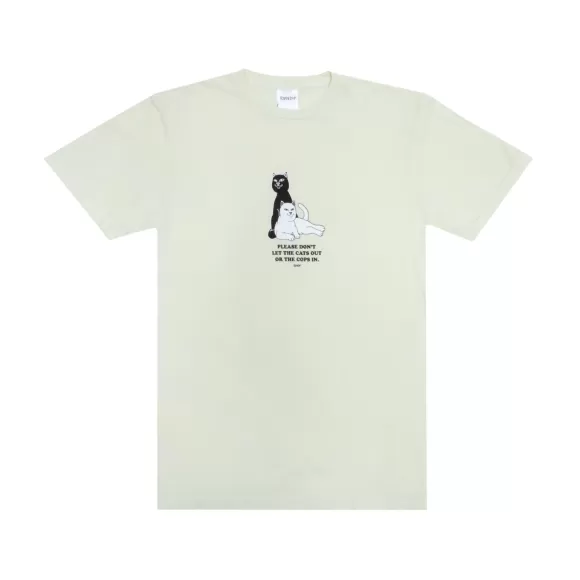 Ripndip Shorts Sleeve Tees | Keep The Cats In Tee Light Lime