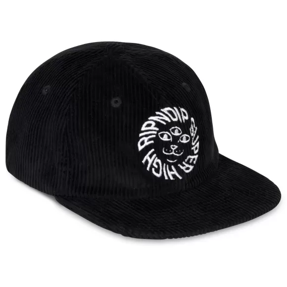 Ripndip 6 Panels | Kinetic Field 6 Panel Corduroy Strapback Black