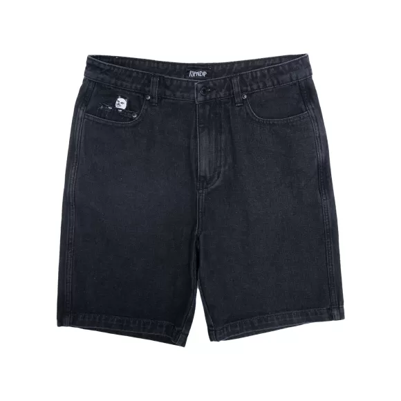 Ripndip Shorts | La Brea Denim Shorts Black Medium Wash