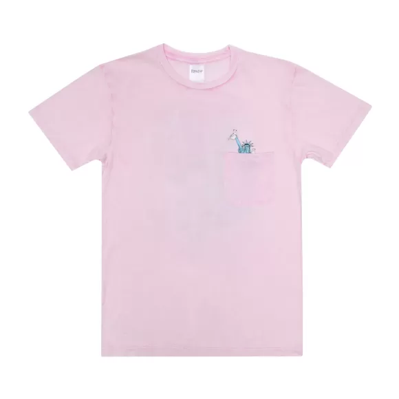 Ripndip Shorts Sleeve Tees | Liberty Tee Pink Mineral Wash