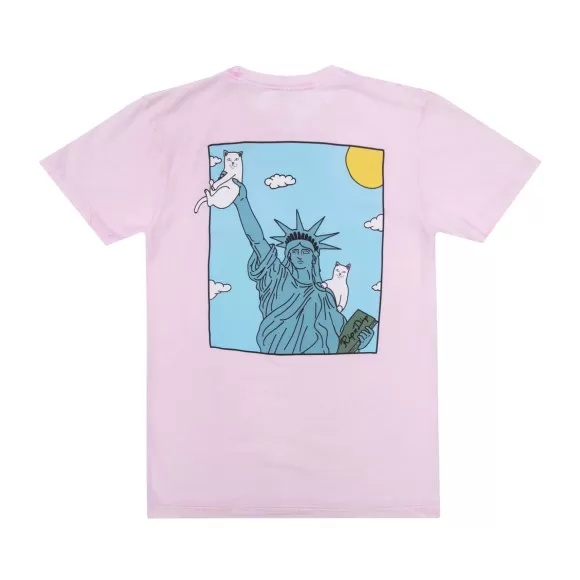 Ripndip Shorts Sleeve Tees | Liberty Tee Pink Mineral Wash