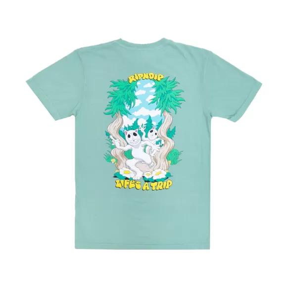 Ripndip Shorts Sleeve Tees | Lifes A Trip Tee Light Pine