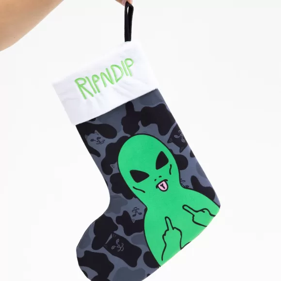 Ripndip Home Goods | Lord Alien Christmas Stocking Black