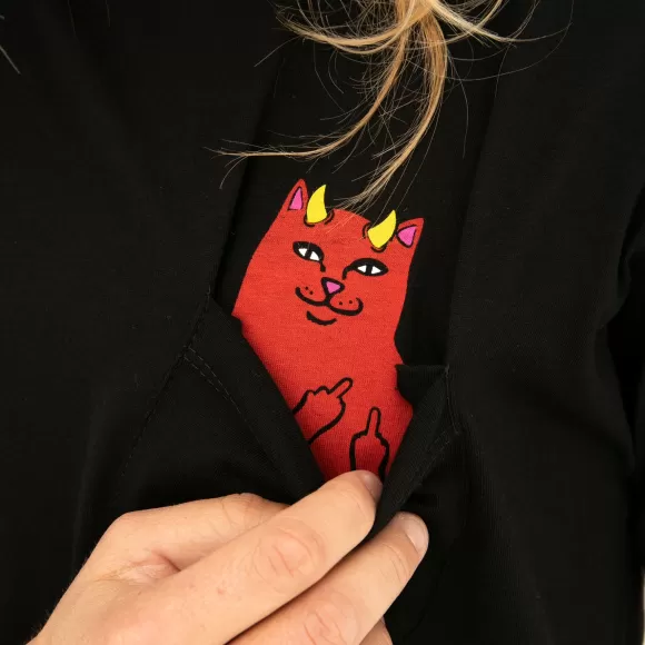 Ripndip Lord Nermal Tees | Lord Devil Pocket Tee Black