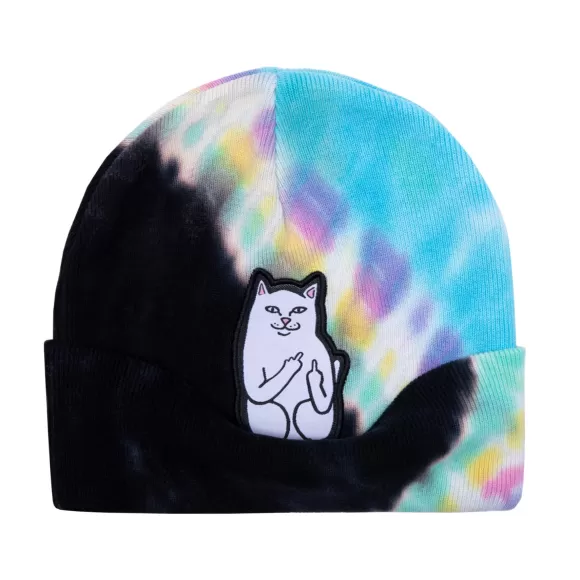 Ripndip Beanies | Lord Nermal Beanie Black / Rainbow Tie Dye