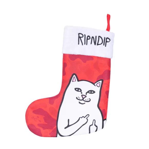 Ripndip Home Goods | Lord Nermal Christmas Stocking Red