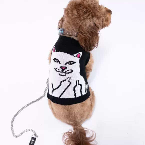 Ripndip Pet Supplies | Lord Nermal Pet Knit Sweater Vest Black