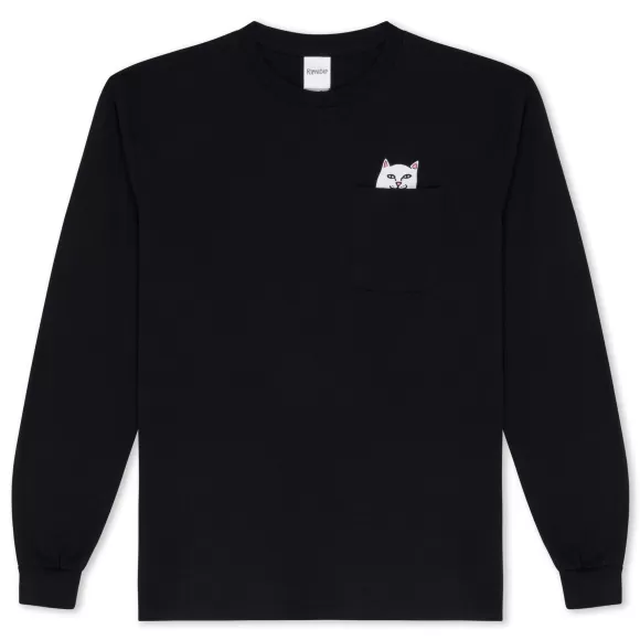 Ripndip Lord Nermal Tees | Lord Nermal Pocket L/S Black