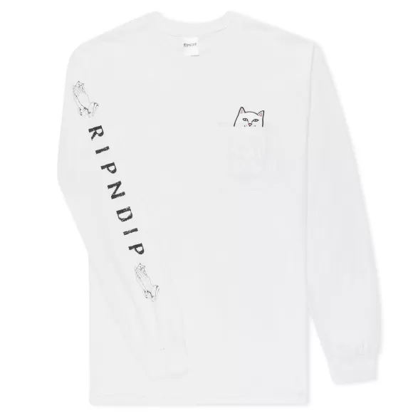 Ripndip Lord Nermal Tees | Lord Nermal Pocket L/S White