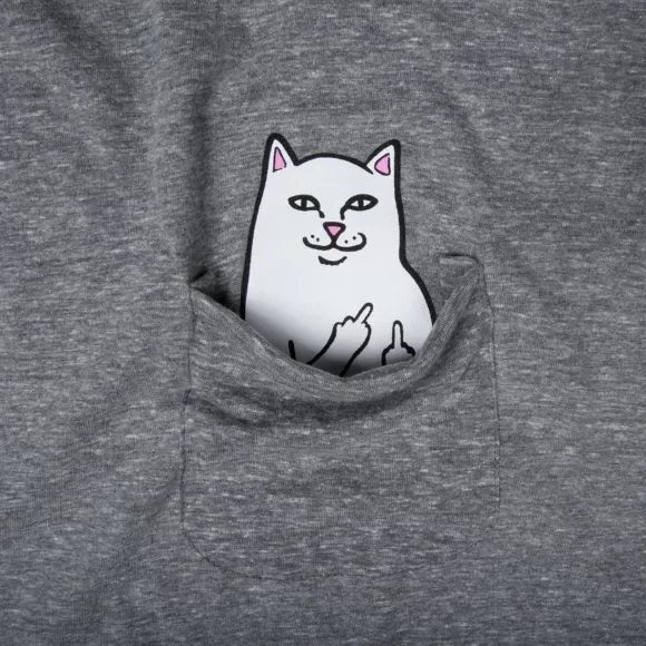 Ripndip Lord Nermal Tees | Lord Nermal Pocket Tee Gray