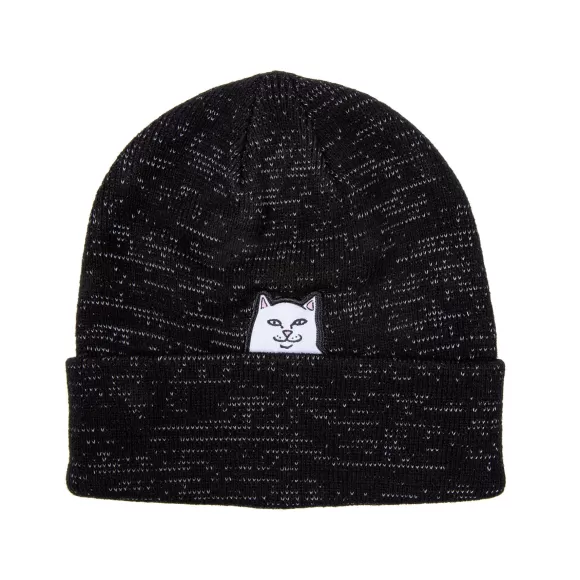 Ripndip Beanies | Lord Nermal Ribbed Beanie Black Reflective Yarn