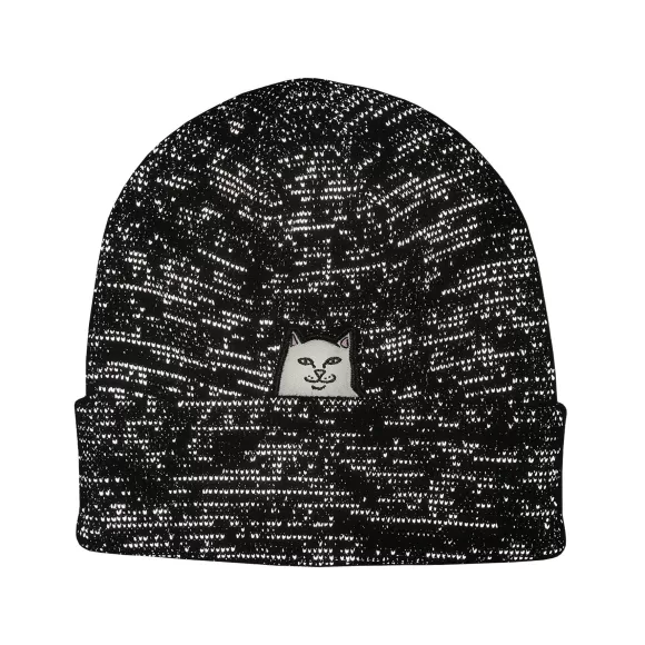 Ripndip Beanies | Lord Nermal Ribbed Beanie Black Reflective Yarn