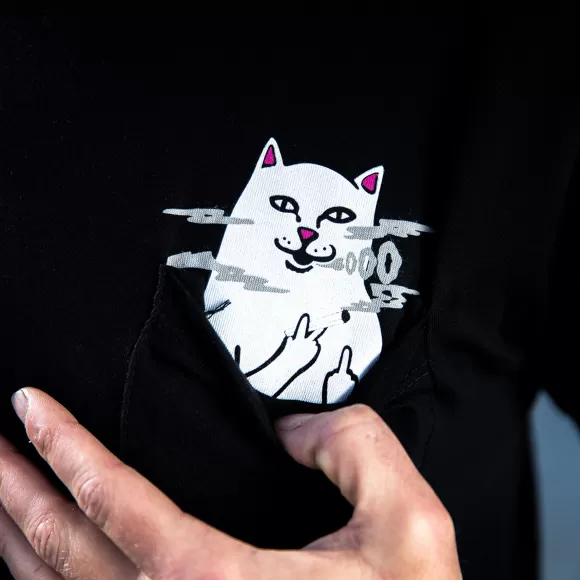 Ripndip Lord Nermal Tees | Lord Nermal Smokey Pocket Tee Black