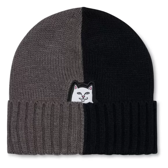 Ripndip Beanies | Lord Nermal Split Beanie Charcoal / Black