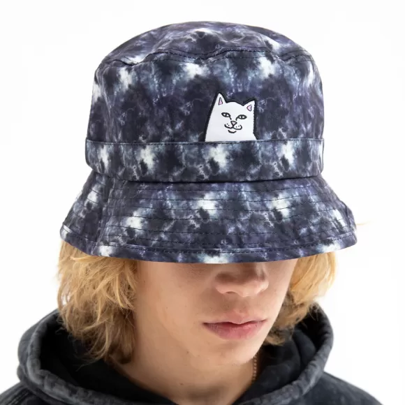 Ripndip Buckets | Lord Nermal Tie Dye Bucket Hat Black Lightning Wash