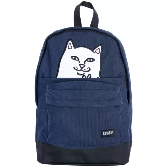 Ripndip Backpacks | Lord Nermal Velcro Hands Corduroy Backpack Navy