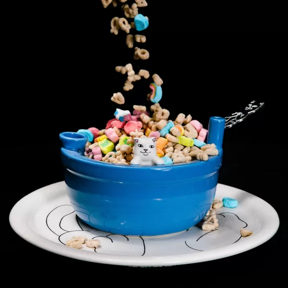 Ripndip Home Goods | Lord Nermal Wake And Bake Cereal Bowl Blue