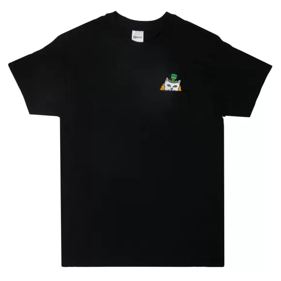 Ripndip Lord Nermal Tees | Luck Of The Lord Nerm Pocket Tee Black