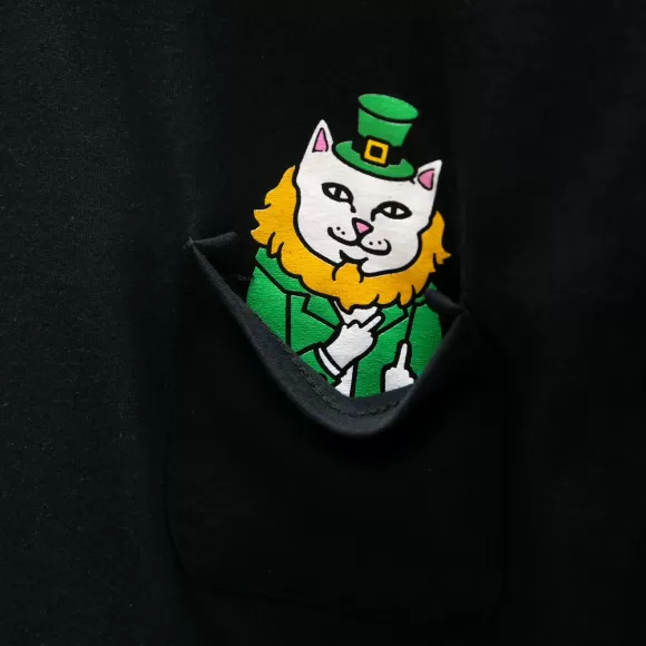 Ripndip Lord Nermal Tees | Luck Of The Lord Nerm Pocket Tee Black