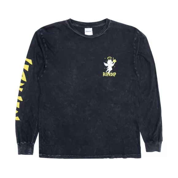 Ripndip Long Sleeve Tees | Lullaby Long Sleeve Black Mineral Wash