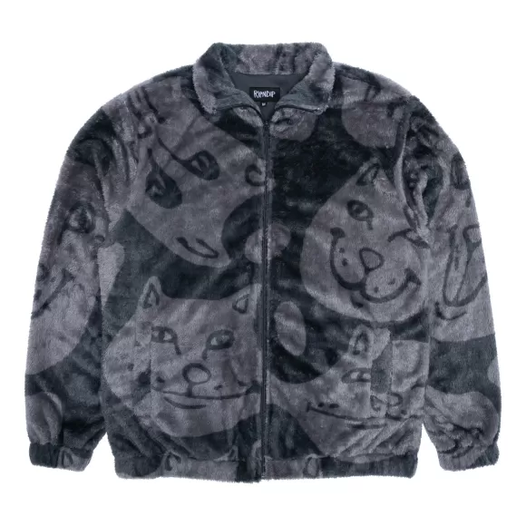 Ripndip Jackets | Many Faces Sherpa Jacket Charcoal