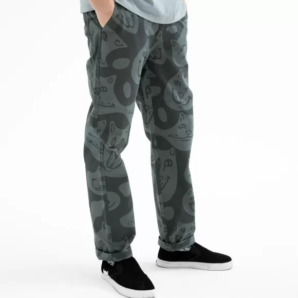 Ripndip Pants | Many Faces Twill Pants Charcoal