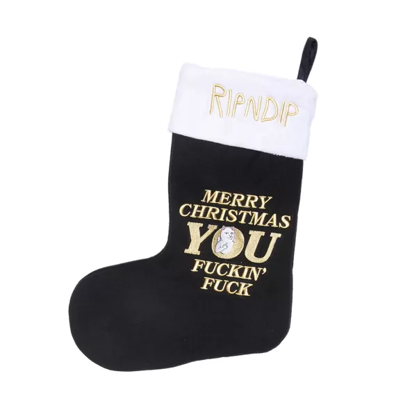 Ripndip Home Goods | Merry Christmas Christmas Stocking Black