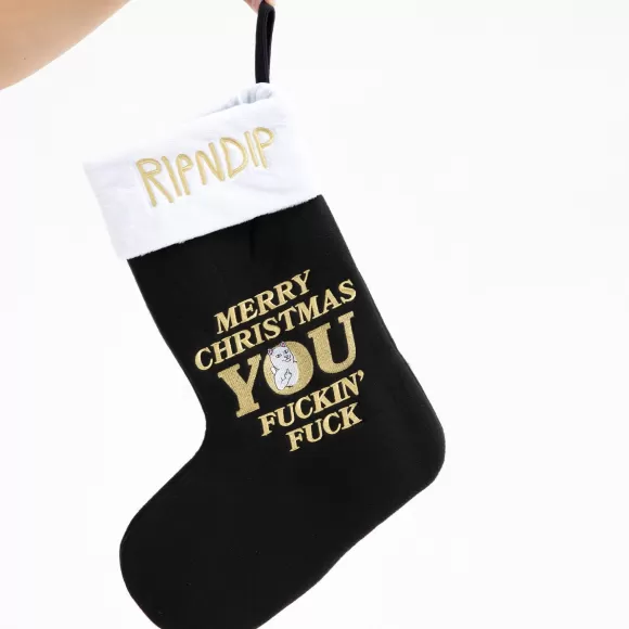 Ripndip Home Goods | Merry Christmas Christmas Stocking Black