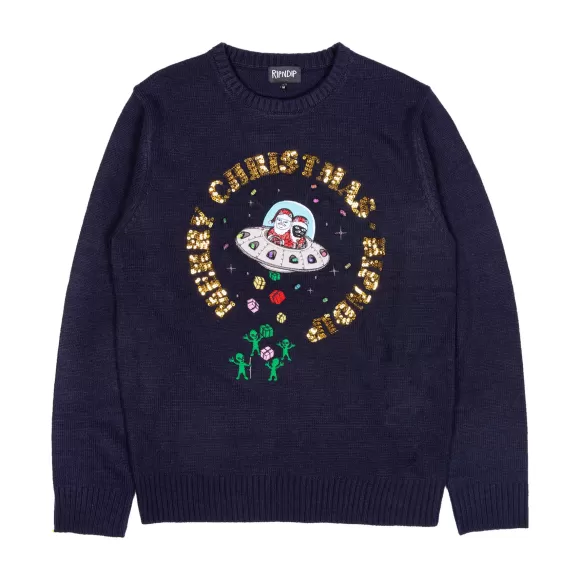 Ripndip Knits / Sweaters | Merry Litmas Light Up Sweater Navy