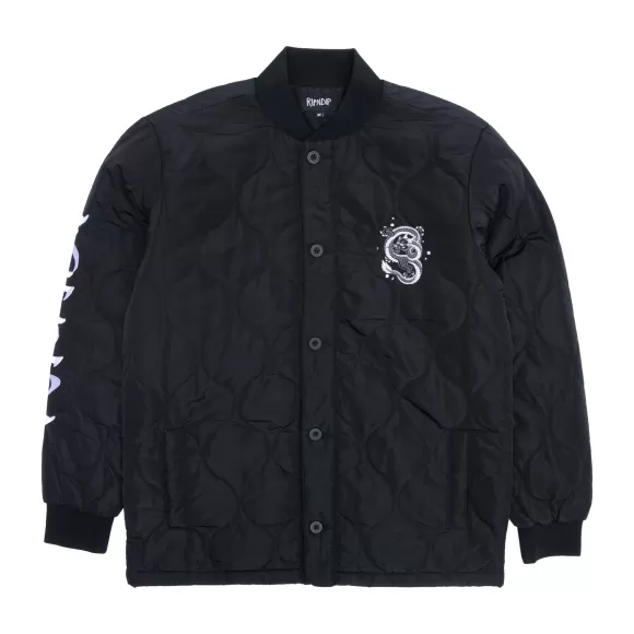 Ripndip Jackets | Mystic Jerm Quilted Bomber Jacket Black