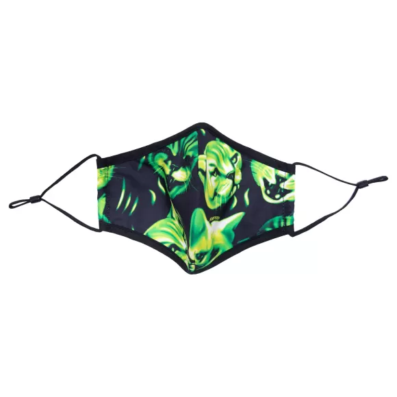 Ripndip Face Masks | Neon Cat Face Mask Black