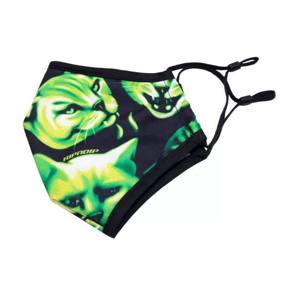 Ripndip Back 2 Skewl | Neon Cat Face Mask Black