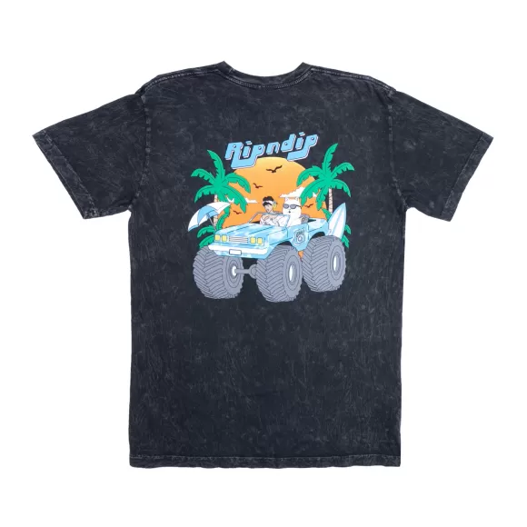 Ripndip Shorts Sleeve Tees | Nerm Cruiser Tee Black Mineral Wash