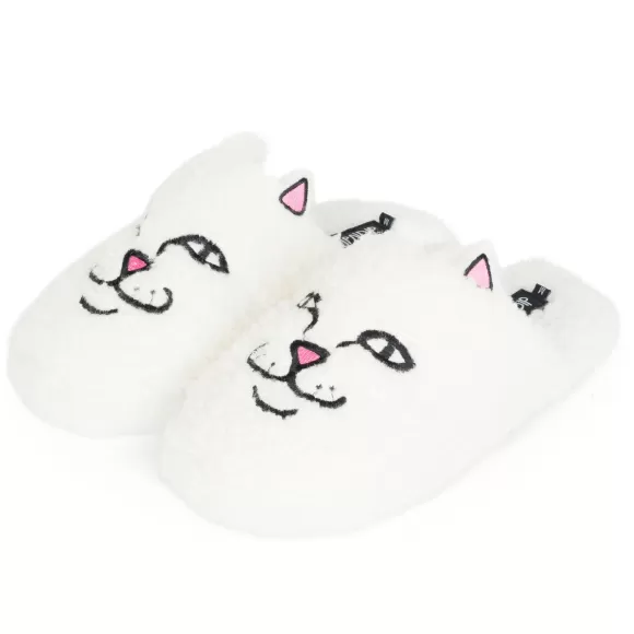 Ripndip Slippers | Nerm Face Fuzzy House Slippers White