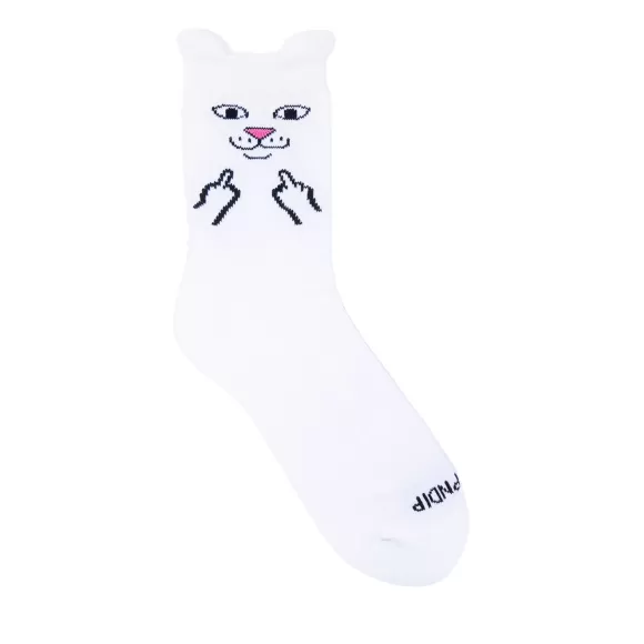 Ripndip Shop All Socks | Nerm Face Mid Socks White