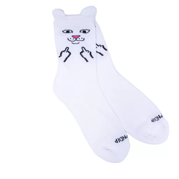 Ripndip Shop All Socks | Nerm Face Mid Socks White