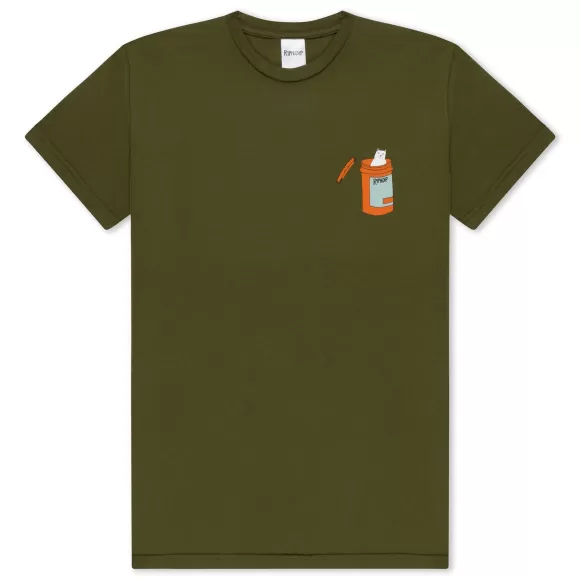 Ripndip Shorts Sleeve Tees | Nermal Pills Tee Military Green