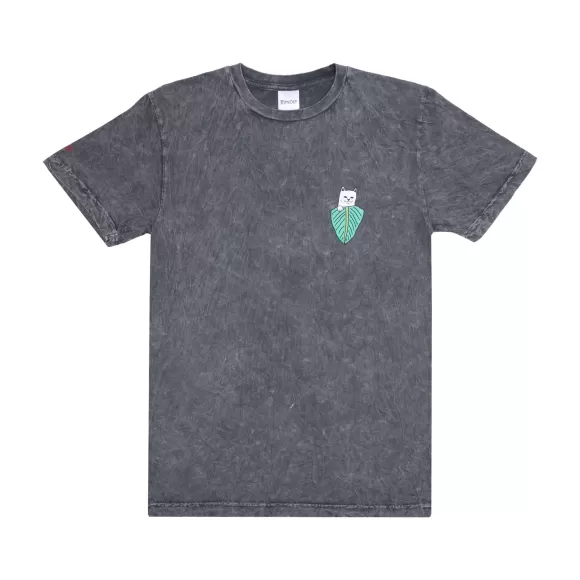 Ripndip Shorts Sleeve Tees | Nermal Portrait Tee Charcoal Mineral Wash