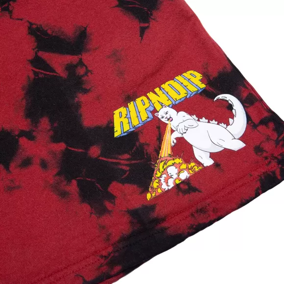 Ripndip Shorts | Nermzilla Sweatshorts Black/Red Dye