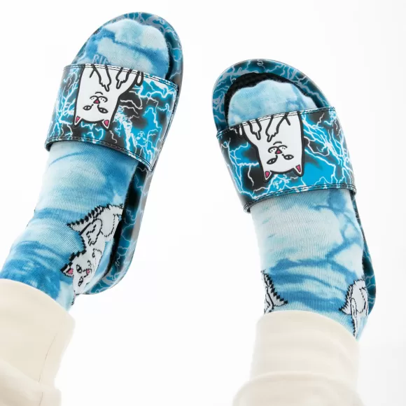 Ripndip Shoes | Nikola Slides Black/Blue