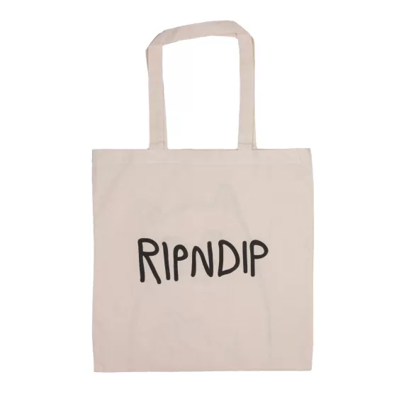 Ripndip Totes | Og Lord Nermal Tote Bag Natural Canvas