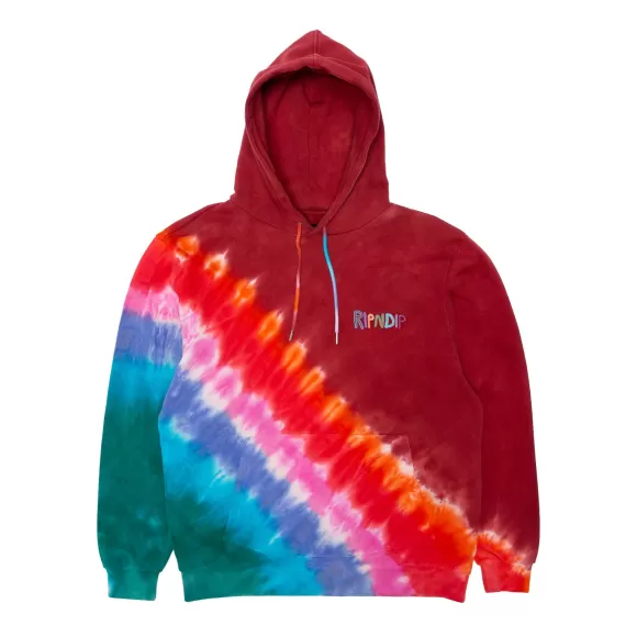 Ripndip Hoodies / Crewnecks | Og Prisma Embroidered Hoodie Red Tie Dye