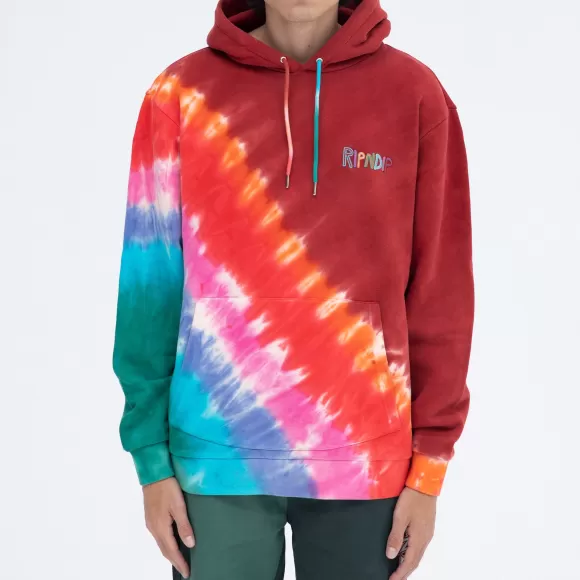 Ripndip Hoodies / Crewnecks | Og Prisma Embroidered Hoodie Red Tie Dye