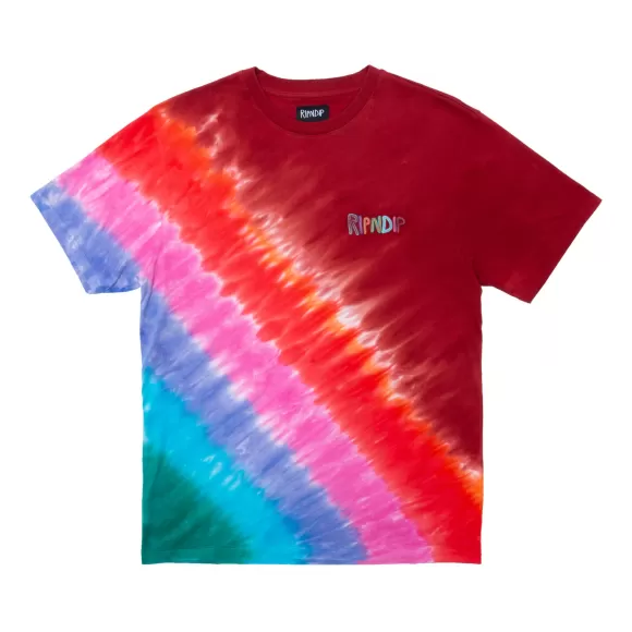 Ripndip Shorts Sleeve Tees | Og Prisma Embroidered Tee Red Tie Dye